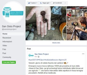 la pagina facebook di San Sisto Project